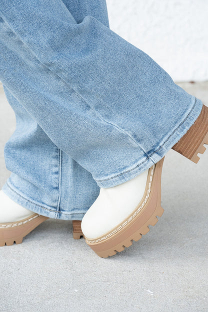 Judy Blue Wild Cherry High Rise Retro Wide Leg Jeans