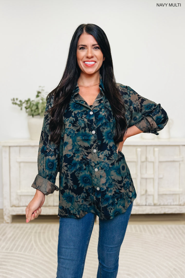 Fields Of Dreams Button Down Top - 2 Colors!