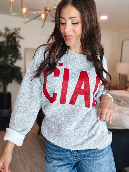 Ciao Bella Graphic Sweatshirt - Light Grey