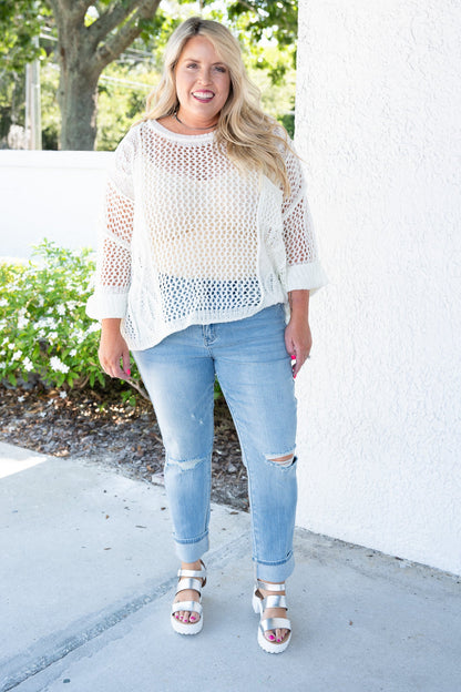Judy Blue Star Struck Mid Rise Cuff Boyfriend Jeans *JB