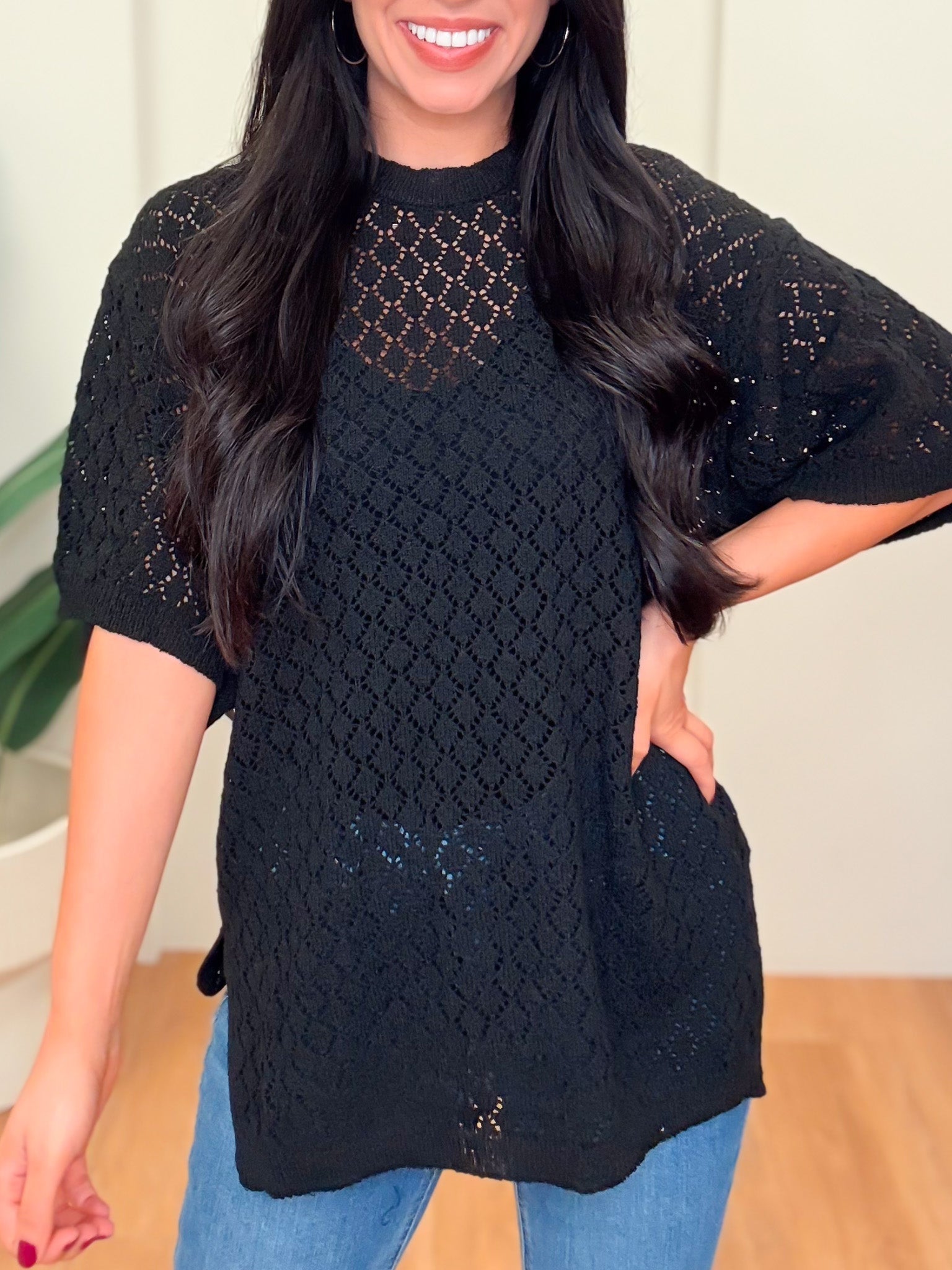 All Over Sweater Cover Up Top - 2 Colors!