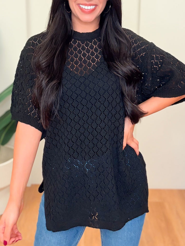 All Over Sweater Cover Up Top - 2 Colors!
