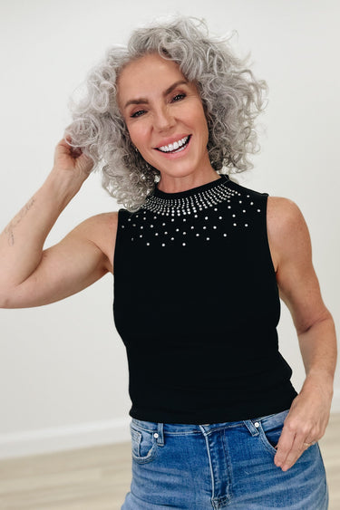 Never To Late To Shine Top - Black
