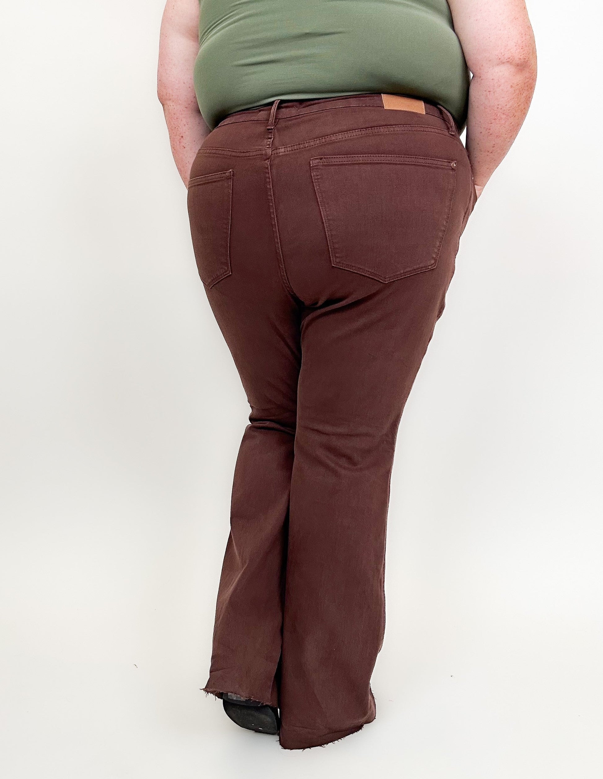 Judy Blue Tummy Control Flare Jeans - Espresso