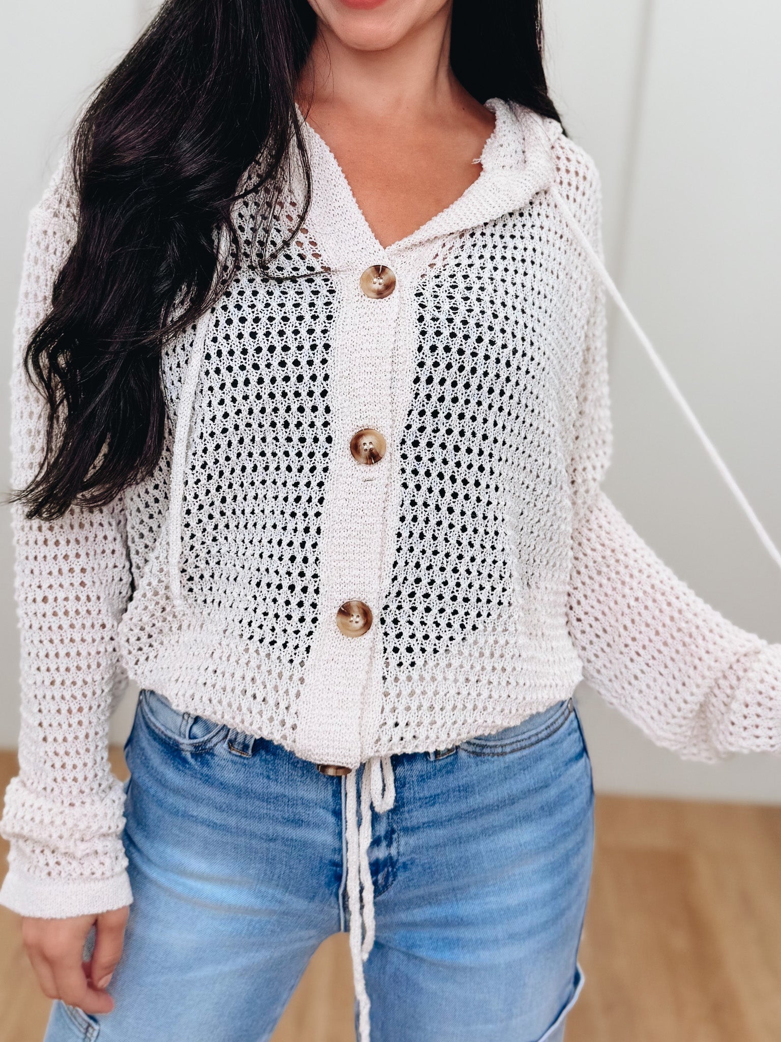 The Soft Escape Hooded Button Down Top - 2 Colors!
