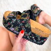 Corky's Wannabe Platform Sandals - Black Brocade Floral