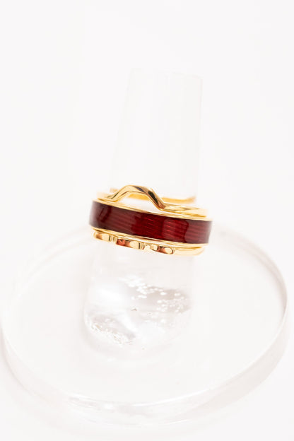 Winter's Kiss Ring Set - Ruby