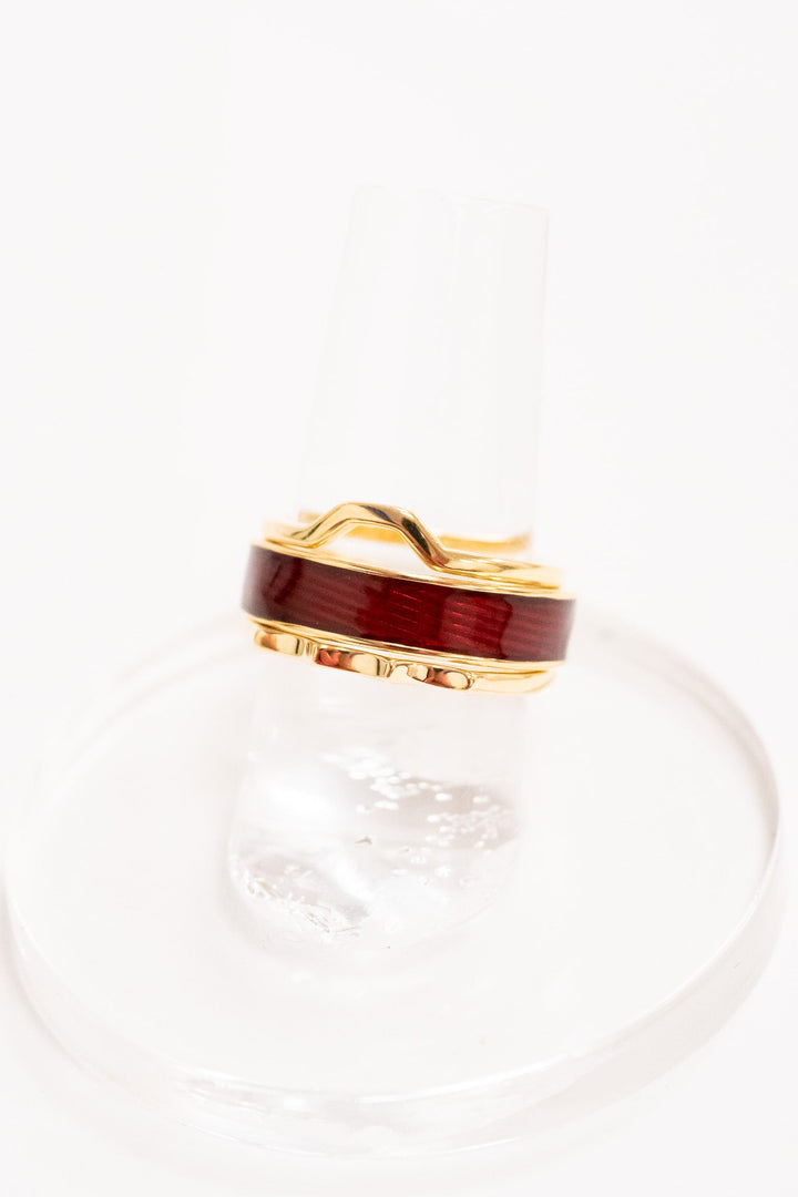 Winter's Kiss Ring Set - Ruby