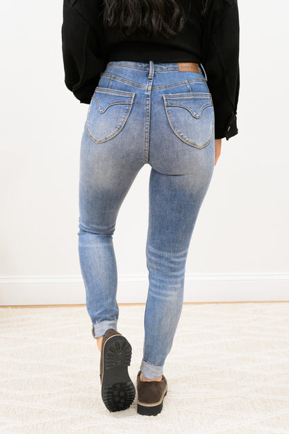 Moving On Up By Judy Blue - High Rise Tummy Control Vintage Skinny Jeans