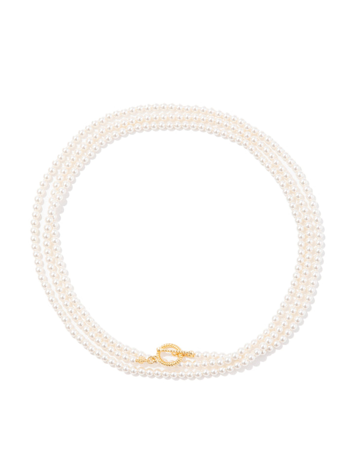 White Lotus Necklace - Glass Pearl