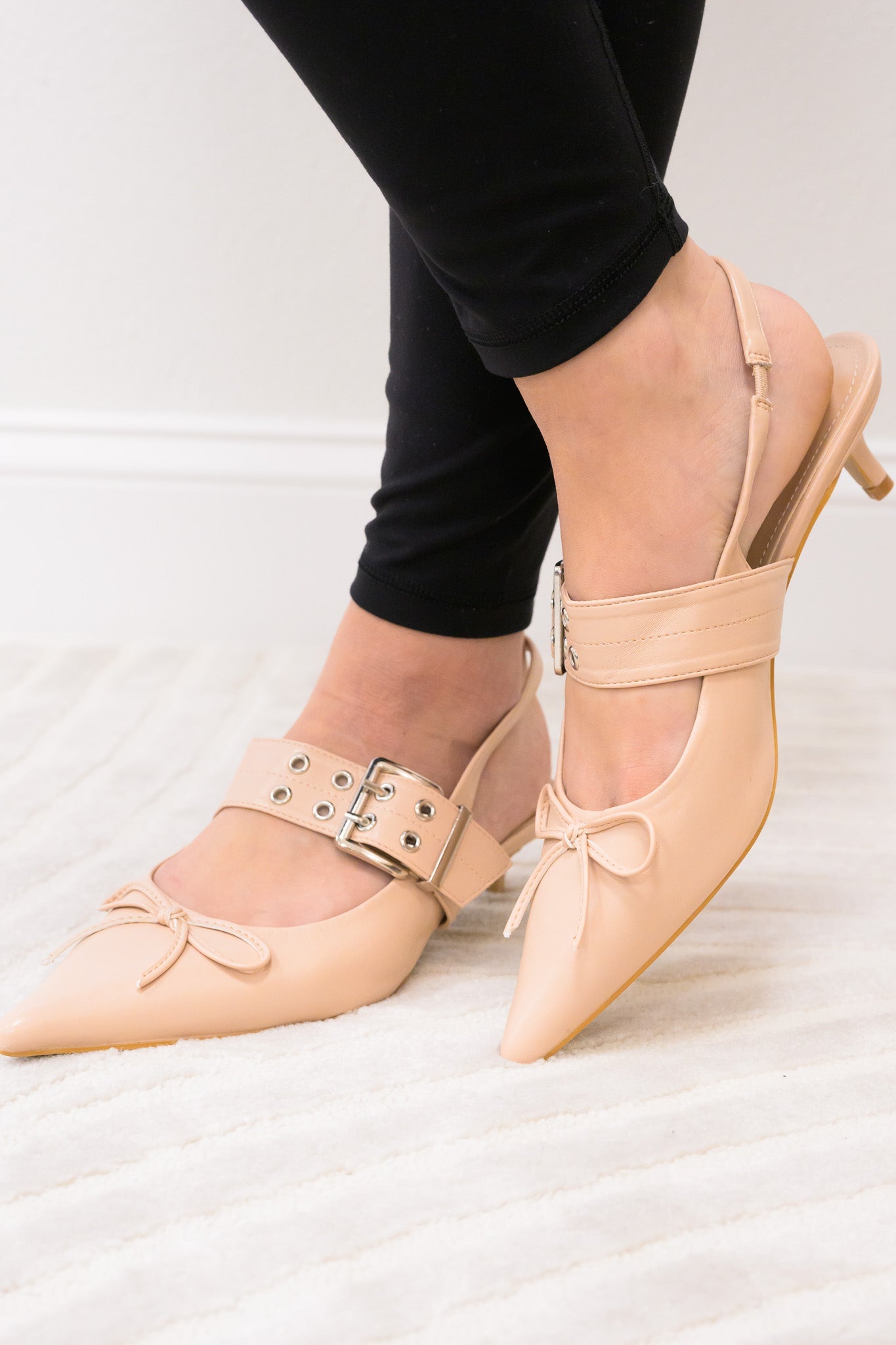 Sleek Grommet Slingback Kitten Heels - 3 Colors!