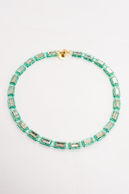 Crystal Palazzo Necklace - Metallic Beach Cocktail