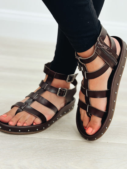 MIA Zahara Strappy Sandals - Dark Brown