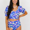 Half Sleeve Floral Swimsuit Set