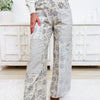 Sunday Tea Patch Floral Wide Leg Pants - Natural Dark Grey