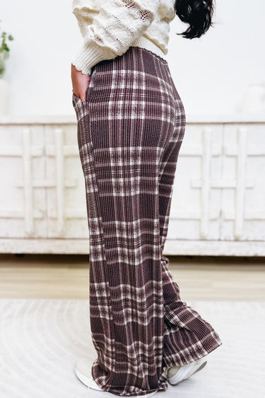 Together We Ride Plaid Pants - Brown