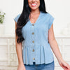 Sweet On You Pleated Button Down Top