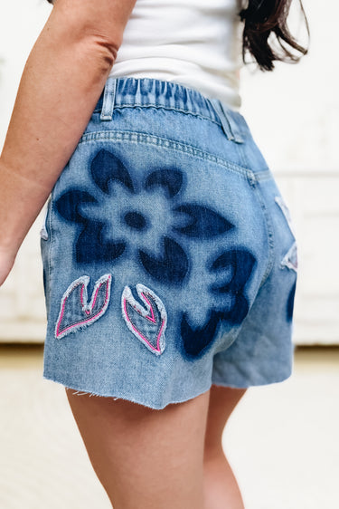 Sunshine Daisy Shorts - Denim