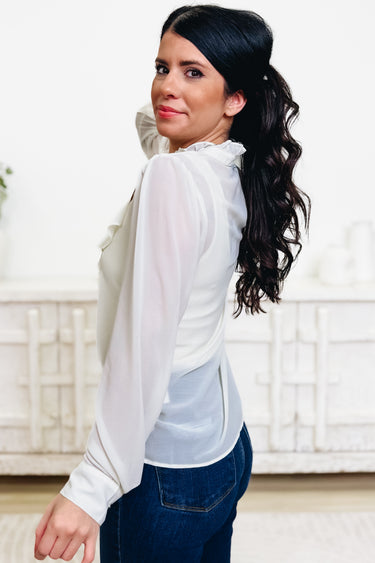 Chelsea Ruffle Button Down Top