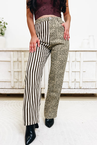 Flip Of A Coin Leopard Stripe Pants
