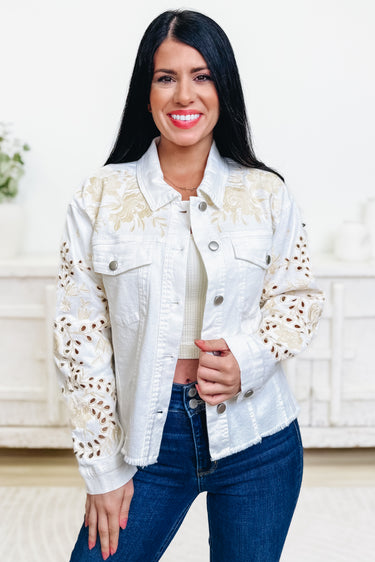 Take Me With You Floral Denim Jacket - 2 Colors!