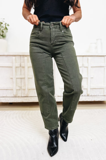 New Beginnings By Mica - Ankle Straight Barrel Jeans