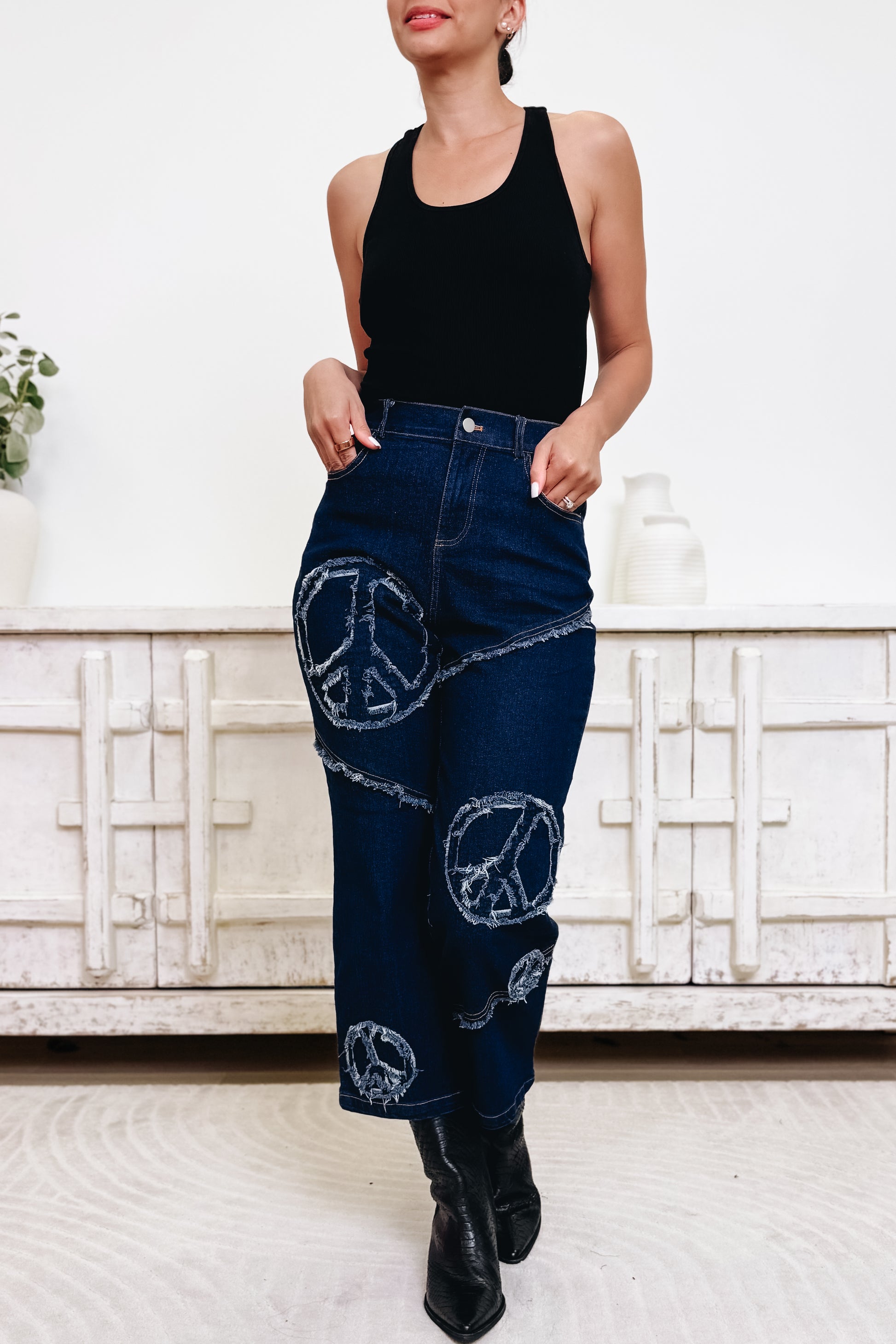 Peace & Love Straight Leg Jeans - 2 Colors!
