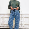 Field Of Dreams Floral Denim Barrel Pants