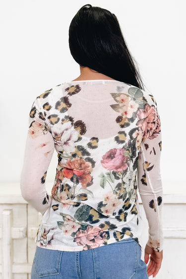 Blooming Blaze Leopard Floral Top
