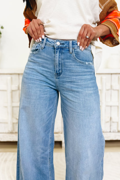Walk In Wonder By Flying Monkey - High Rise Wide Leg Jeans