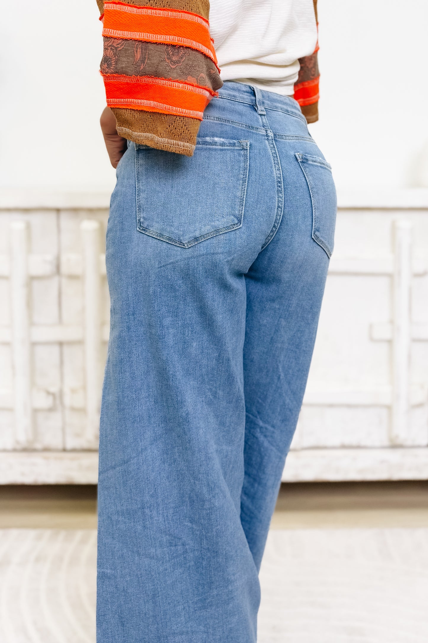 Walk In Wonder By Flying Monkey - High Rise Wide Leg Jeans