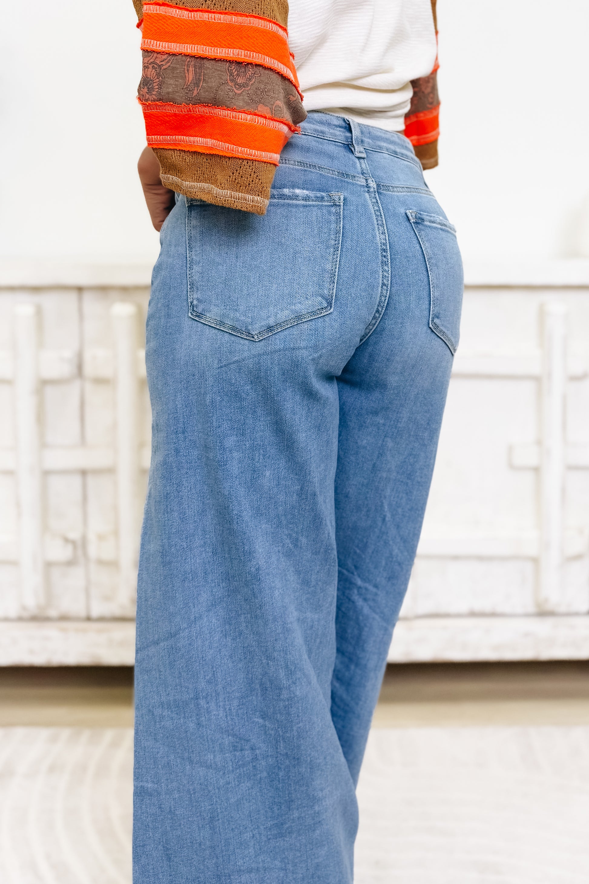 Walk In Wonder By Flying Monkey - High Rise Wide Leg Jeans