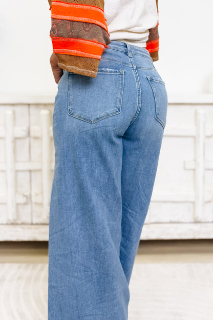 Walk In Wonder By Flying Monkey - High Rise Wide Leg Jeans