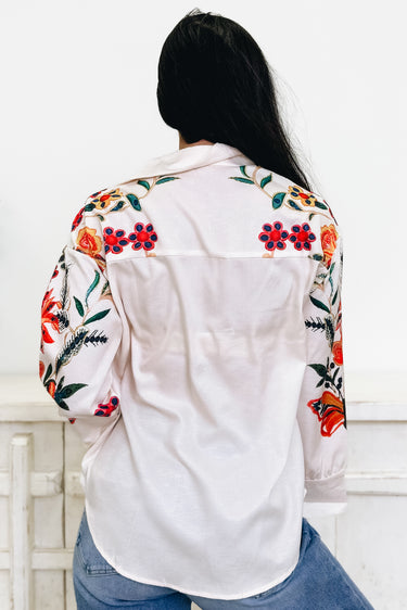 In Full Bloom Floral Button Down Top