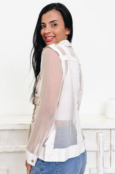 City Of Music Faux Suede Mesh Jacket