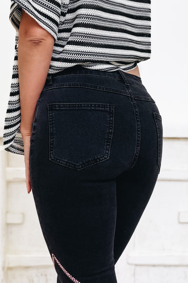 Rodeo Queen By Saints & Hearts - Embellished Flare Jeans - Black