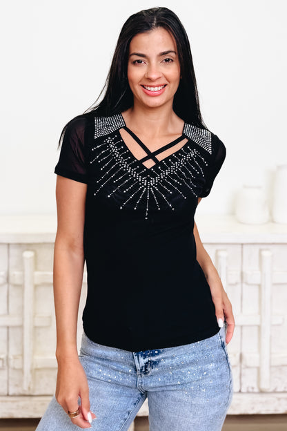 Rhinestone Queen Top