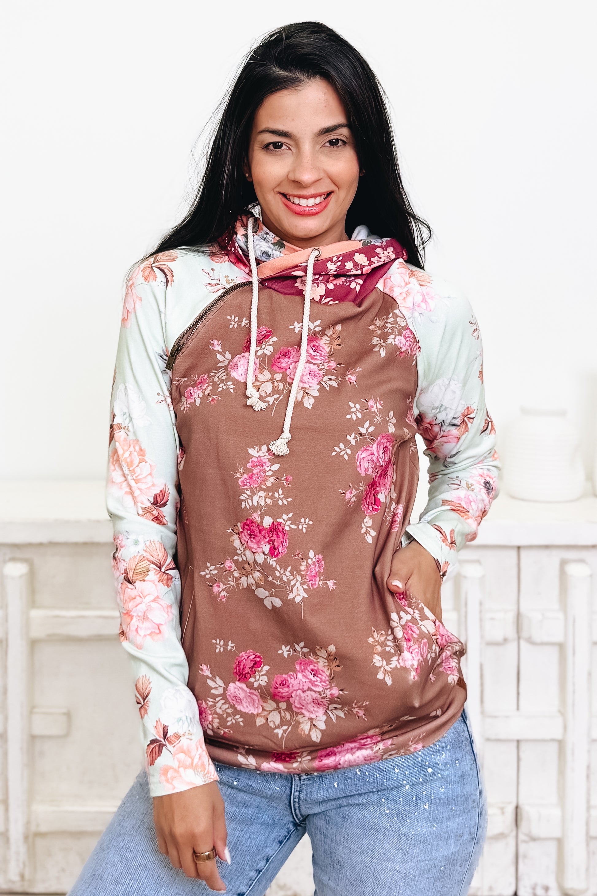 Heaven Scent Floral Double Hooded Sweatshirt