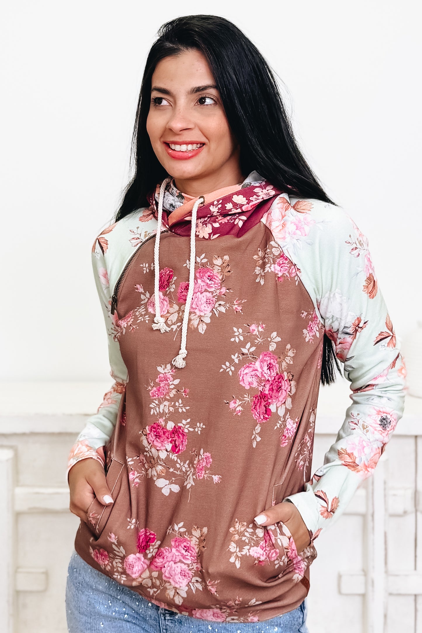 Heaven Scent Floral Double Hooded Sweatshirt