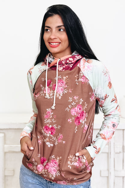 Heaven Scent Floral Double Hooded Sweatshirt
