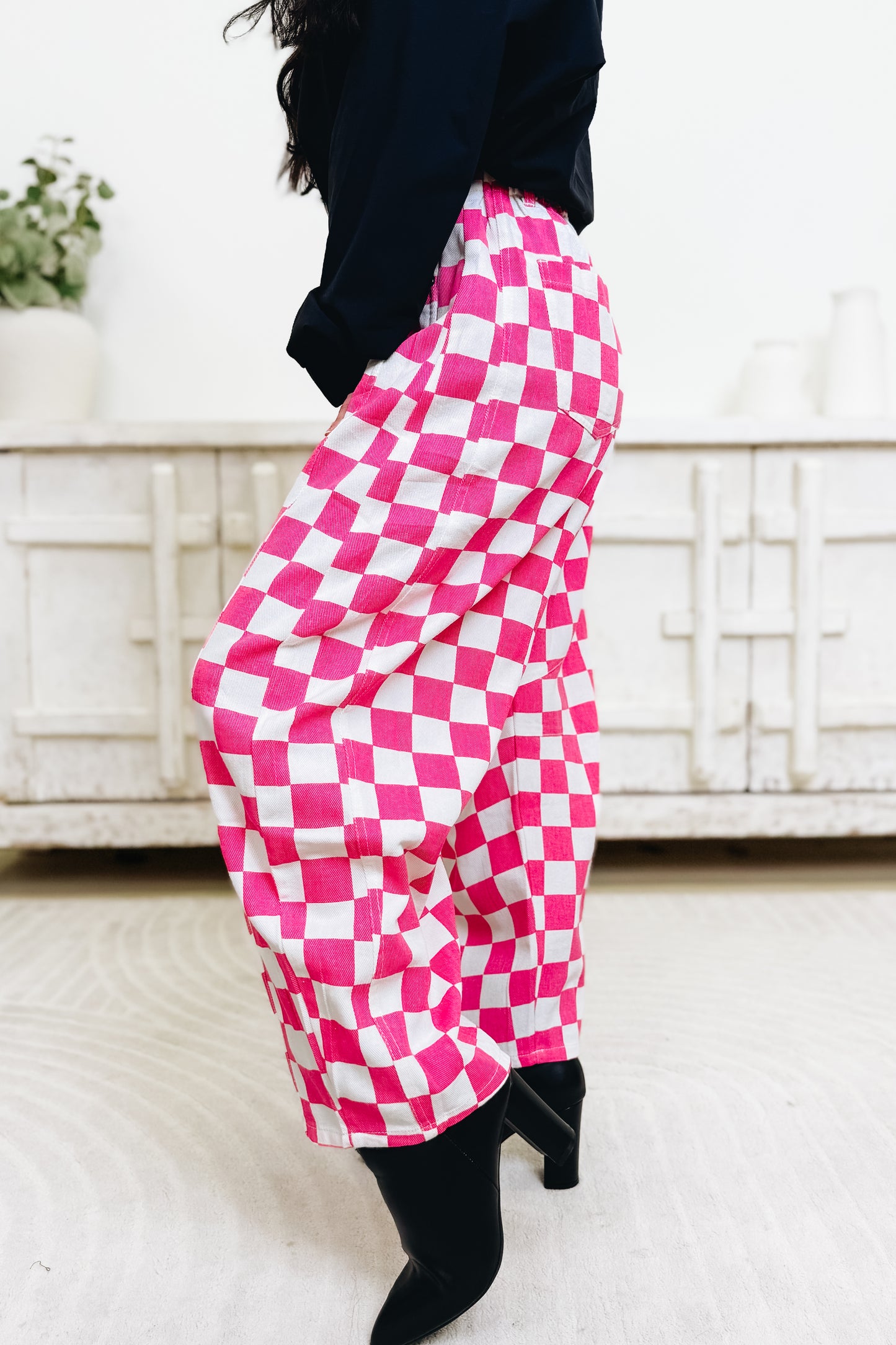 Fast Lane Checkered Barrel Pants - 2 Colors!