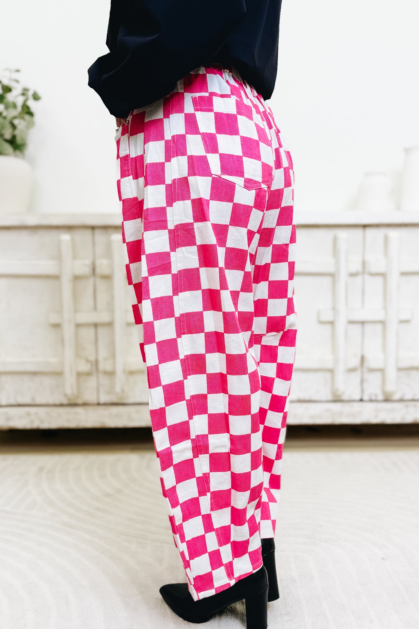 Fast Lane Checkered Barrel Pants - 2 Colors!