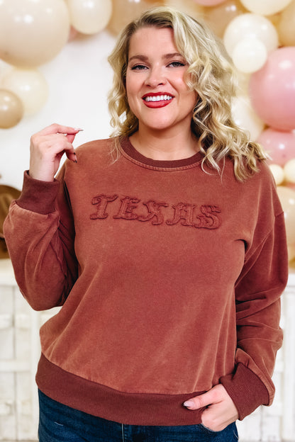 TEXAS Flocked Sweatshirt