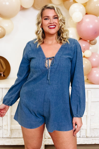 City Crush Denim Romper