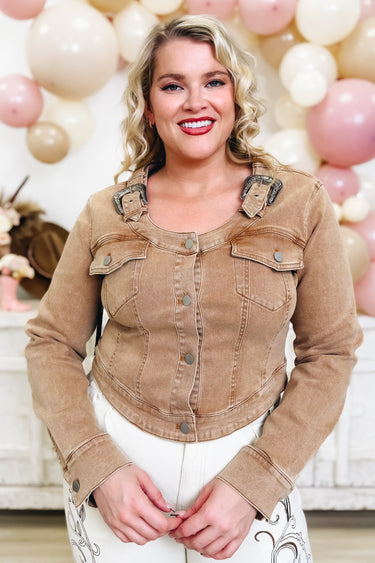 Favorite Part Of You Western Buckle Denim Jacket