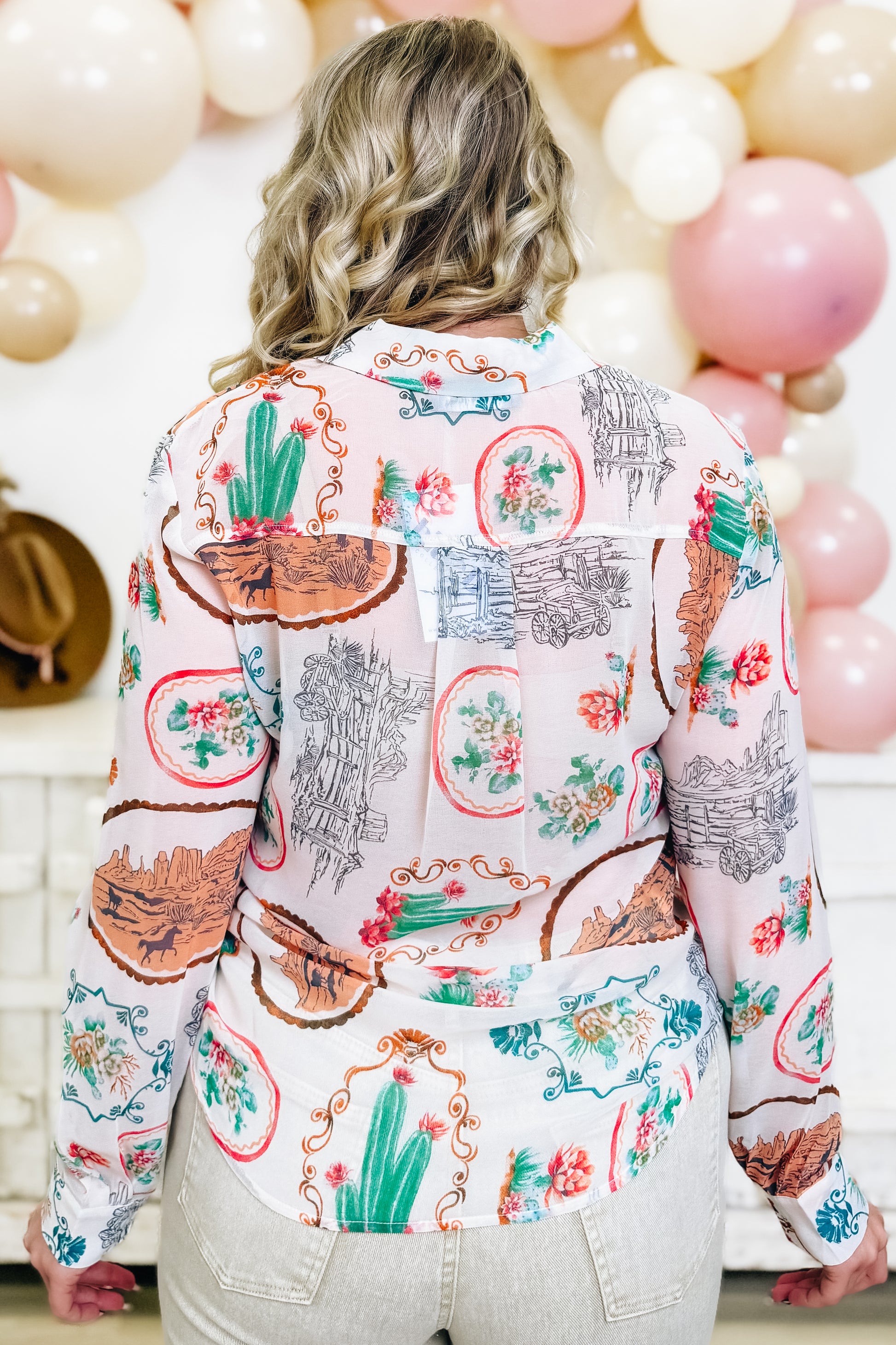 Cacti Country Button Down Top