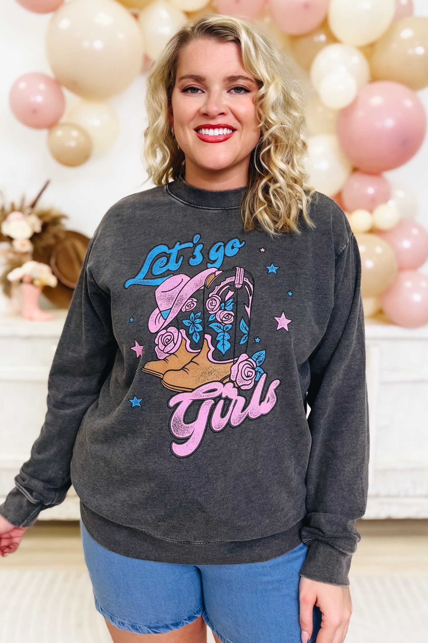 Let's Go Girls Graphic Sweatshirt - 2 Colors!
