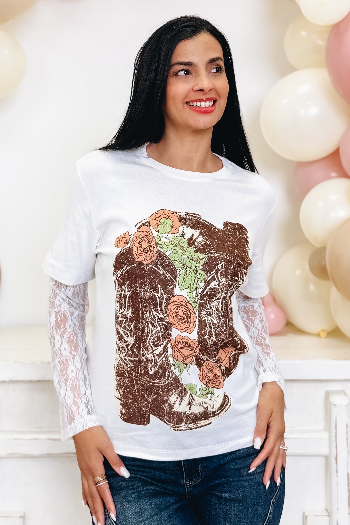 Floral Cowgirl Top - 2 Colors!