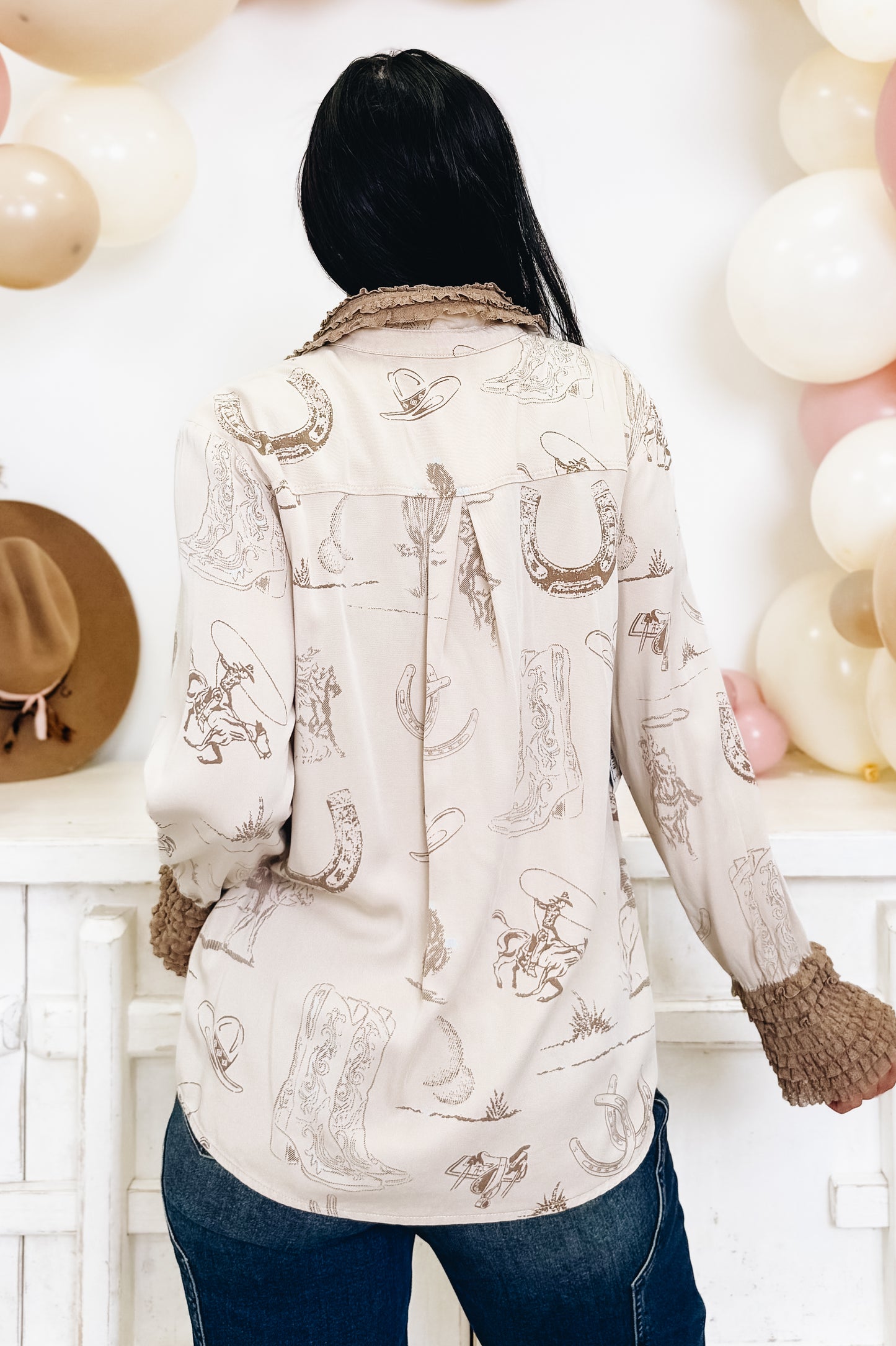 Dusty Rose Rodeo Button Down Top