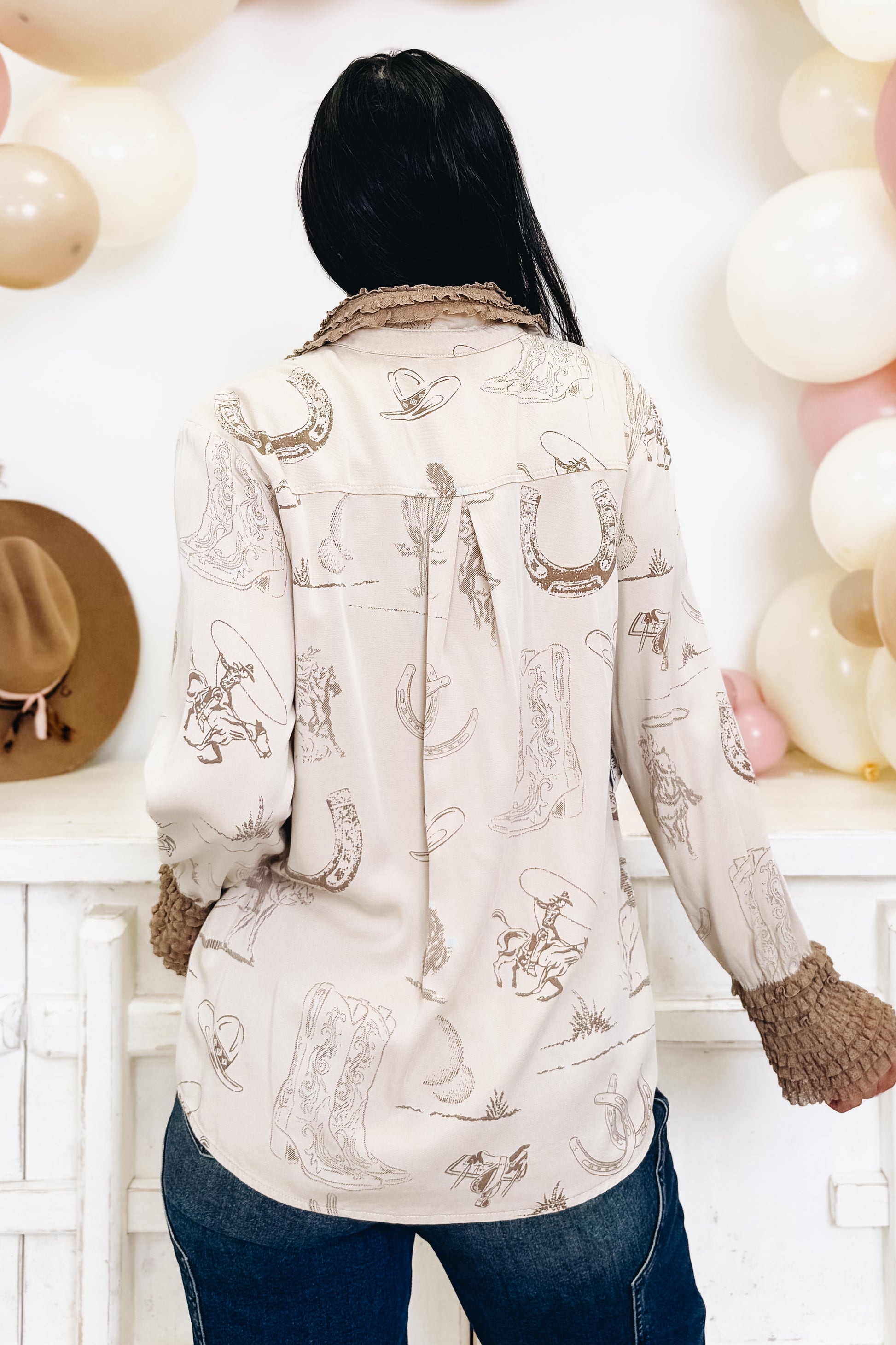 Dusty Rose Rodeo Button Down Top